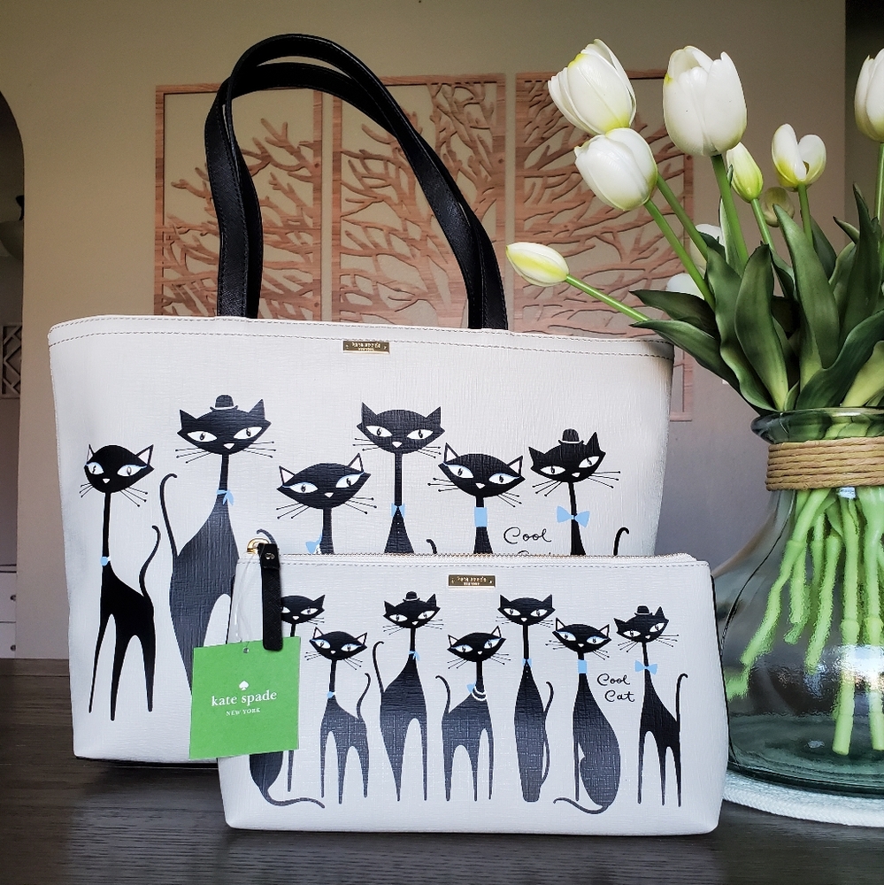 Kate spade cool cat Francis jazz things up shoulder bag tote